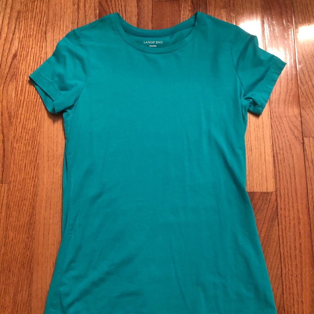 Land’s End green, ladies tee, size XS